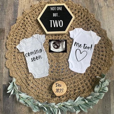 Twins Pregnancy Announcement Pregnancy Reveal Gender Neutral Twins