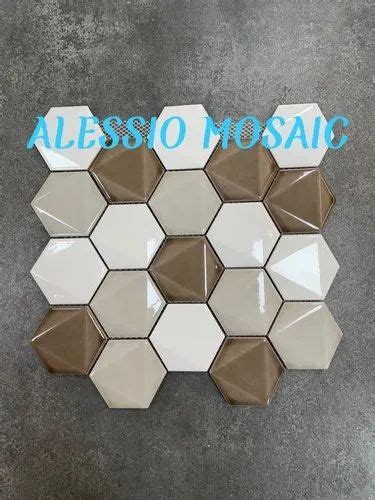 Wall Cladding Designer Glass Mosaic Tile Size Medium Thickness