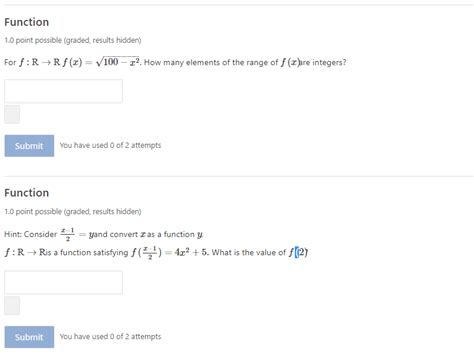 Solved Function Point Possible Graded Results Hidden Chegg