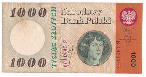 Banknot 1000 złotych 1965 Kopernik B st 2 archiwum niemczyk pl