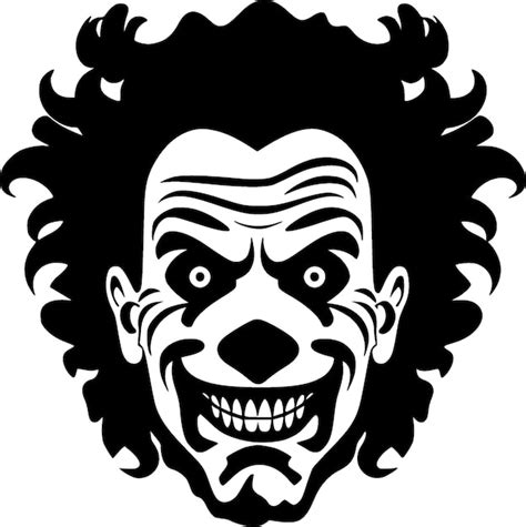 Ilustraci N Vectorial De Payaso En Blanco Y Negro Vector Premium