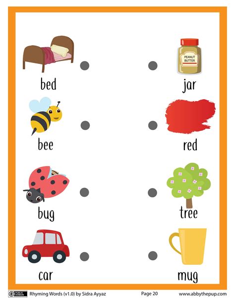 Match English Rhyming Words Worksheet Free Printable Puzzle Games