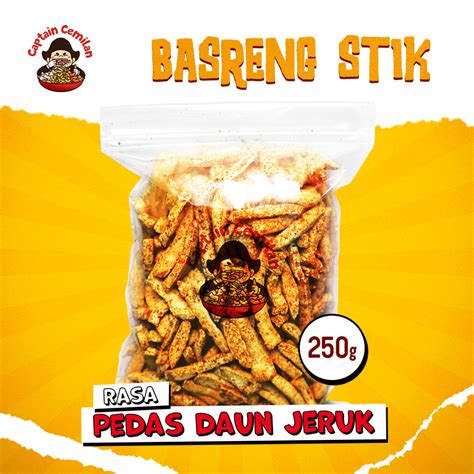 Jual Basreng Stik Daun Jeruk Pedas Original Gr Captain Cemilan