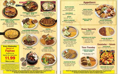 Menu at Rodriguez restaurant, Crandall