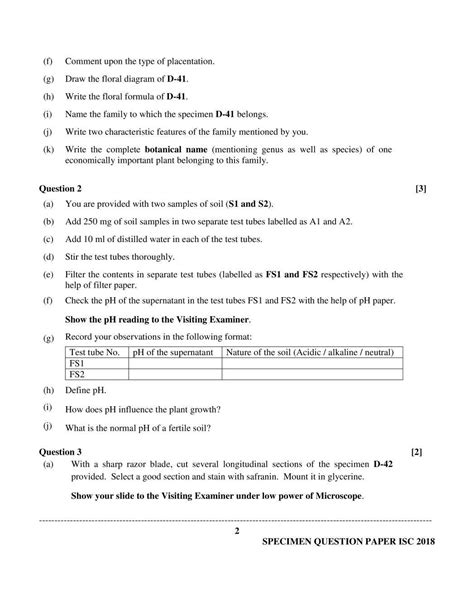 Isc Class Sample Paper For Biology Indcareer Schools