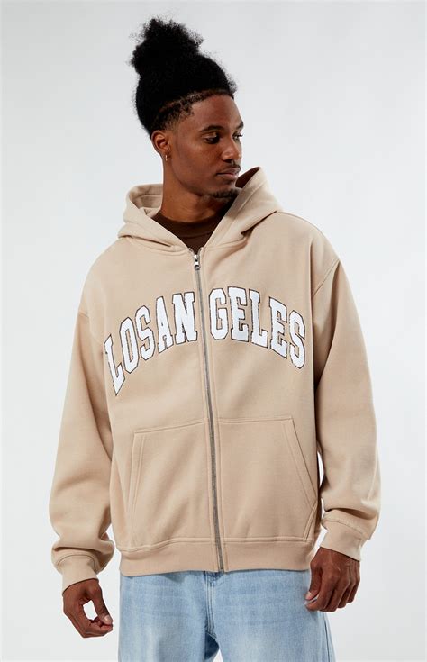 Pacsun Los Angeles Chenille Full Zip Hoodie Pacsun