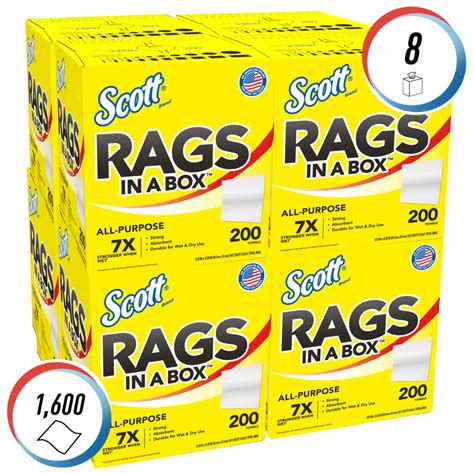 Scott Rags In A Box 75260 Heavy Duty Disposable Towels 8 Boxes X