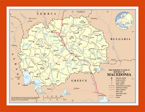 Political and administrative map of Macedonia | Maps of Macedonia ...