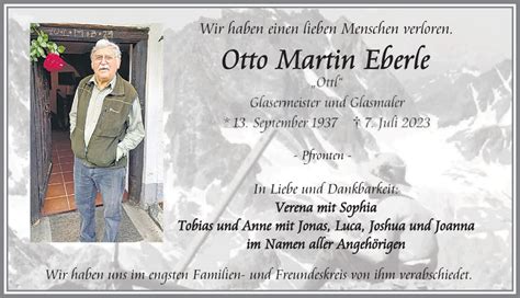 Traueranzeigen Von Otto Martin Eberle Augsburger Allgemeine Zeitung