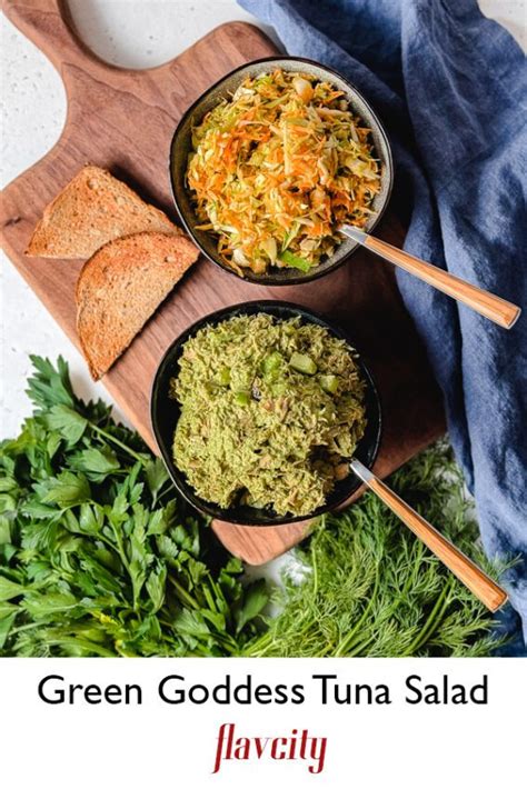 Green Goddess Tuna Salad Cabbage Carrot Slaw