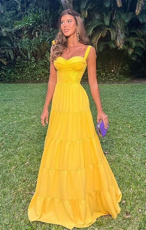 Vestido Amarelo Para Madrinha De Casamento Fotos Modelos E Tend Ncias