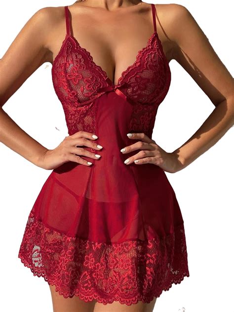 Women Plain Babydolls Burgundy Sexy Lingerie S Walmart