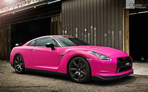 Hd Wallpaper Pink Nissan Gtr Pink Sports Car Cars Wallpaper Flare