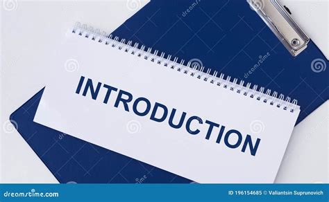 Introduction Word Inscription On White Paper Stock Image Image Of