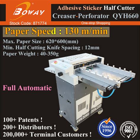 Automatic Adhesive Sticker Label Paper Half Cutting Creasing