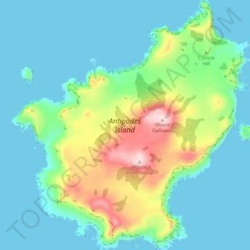 Antipodes Island topographic map, elevation, terrain