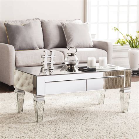 Ember Interiors Dustox Mirrored Rectangular Coffee Table - Walmart.com