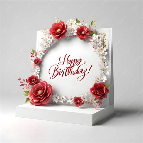 Premium Photo | Happy Birthday Background Design with Cake flower