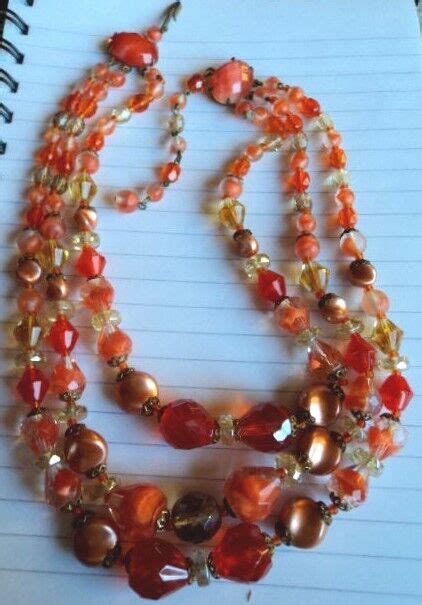 Stunning 1950s Triple Strand Givre Glass Graduated Gem