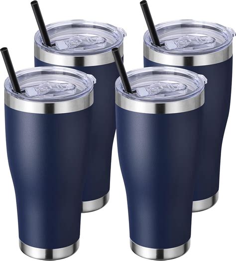 Amazon DOMICARE 30 Oz Tumbler With Lid And Straw Stainless Steel