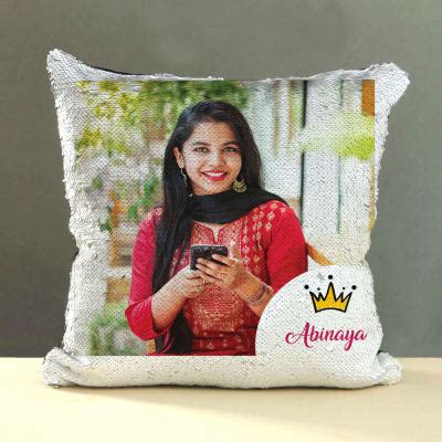 Silver Sequin Personalized Magic Pillow: Gift/Send Home Gifts Online ...