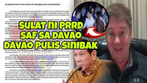 Sulat Ni PRRD Ll Reaction Ni Mayor Baste Davao Pulis Pinalitan Ll SAF