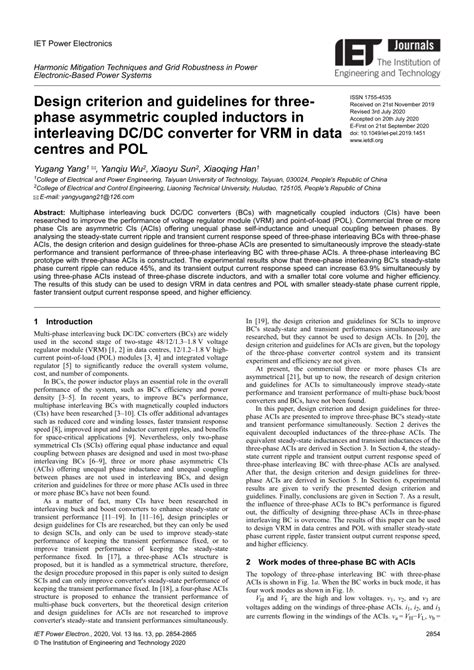 Design Criterion And Guidelines For Three Phase Asymmetric Coupled