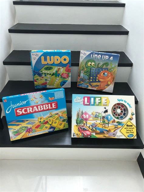 Set Of Board Games Ludo Line Up Scrabble Game Of Life Hobbies