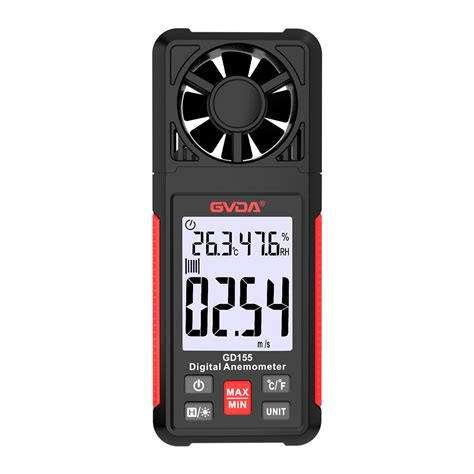 Gvda Portable Wind Speed Meter Air Velocity Gauge Windmeter Digital