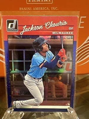 2023 Donruss 243 Jackson Chourio Holo Blue R90 Milwaukee Brewers EBay