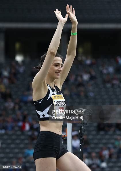 Mariya Lasitskene Reacts Winning The Womens High Jump During The