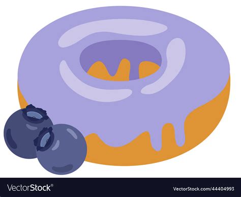 Sweet blue donut of blueberry Royalty Free Vector Image