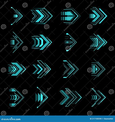 Hud Arrows Futuristic Navigation Sci Fi Pointers Stock Vector