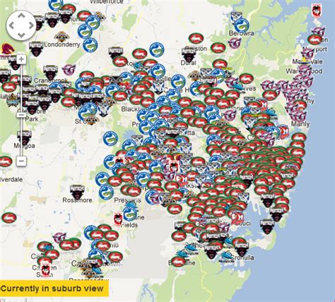 Nrl Map Of Nrl Memberstribes Bigfooty