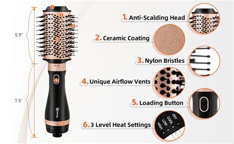Hot Air Blow Hair Dryer Brush In Set For One Step Fast Drying Volumizing Styling Slightly