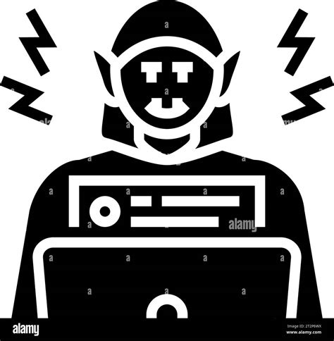 Trolling Cyberbullying Glyph Icon Vector Illustration Stock Vector