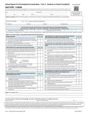 Fillable Online Physical Examination Form En R Fax Email