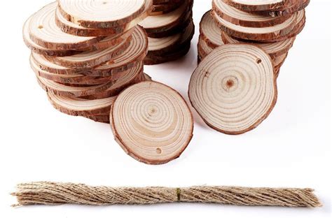 50 Pcs Unfinished Natural Wood Rounds Wood Slices 2 25in Etsy Canada