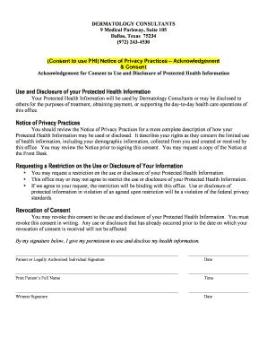 Fillable Online Consent To Use Phi Fax Email Print Pdffiller