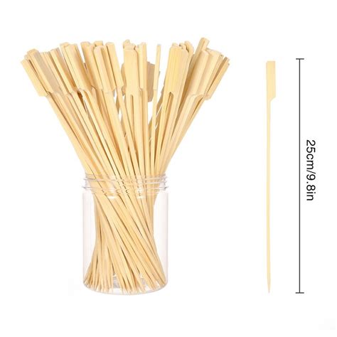 Pcs Bbq Wooden Bamboo Paddle Skewers Disposable Grandado