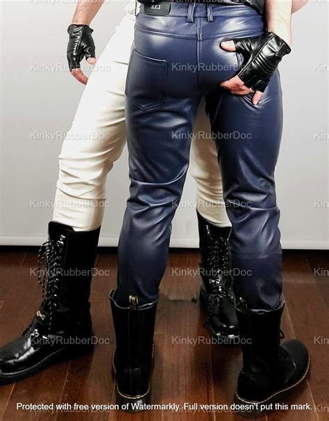 Sexy Leather Pants Casual Fetish Gay Cloth Outfit BDSM Men Etsy