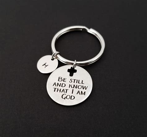 Custom Keychain Bible Verse Keychain Custom Gift Be Still And Know That