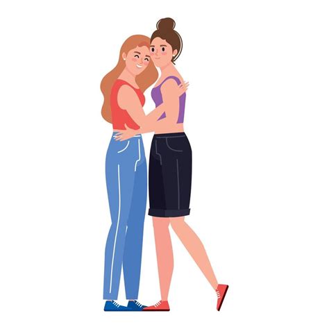 Lesbians Lovers Couple 11264407 Vector Art At Vecteezy