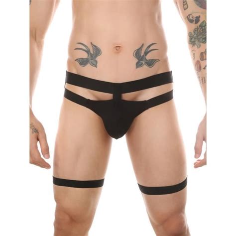 Iiniim Boxer Briefs Bulge Pouch Homme Sous Vêtement Taille Basse avec Jarretelles Gay Jockstrap