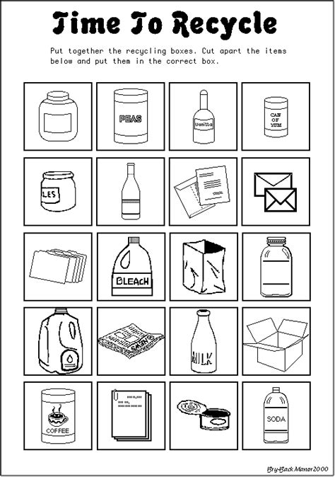 Free Recycling Worksheets