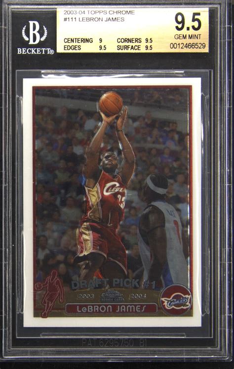 2003 04 Topps Chrome 111 LeBron James Rookie RC BGS 9 5 Gem Mint EBay