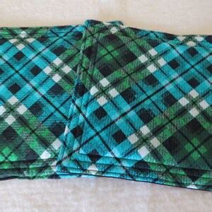 Kitchen Hot Pads Plaid Potholders Kitchen Trivets Dish Cozy Etsy
