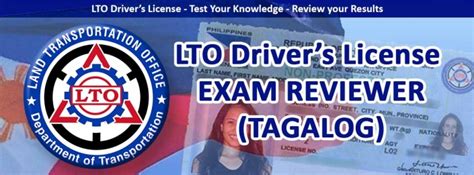 LTO Driver S License Exam Reviewer TAGALOG Dumaguete