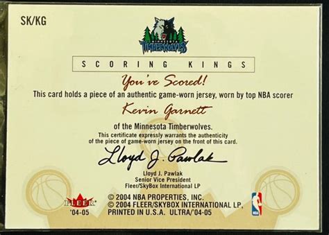 Fleer Kevin Garnett Scoring Kings Jersey Sk Kg Yahoo