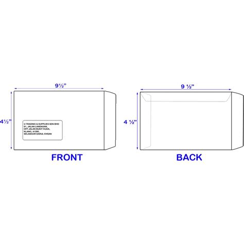 WHITE WINDOW ENVELOPE 4 1/2" X 9 1/2" (500 PCS) - U Trading & Supplies ...